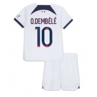 Fotballdrakt Barn Paris Saint-Germain Ousmane Dembele #10 Bortedraktsett 2023-24 Kortermet (+ Korte bukser)